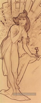  Mucha Peintre - Œillet Art Nouveau tchèque Alphonse Mucha